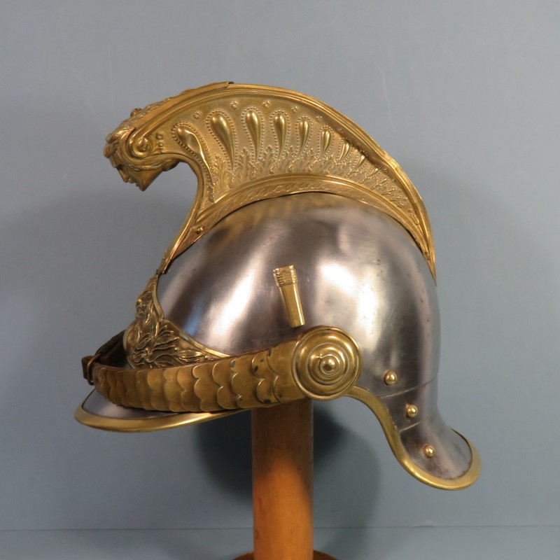 CASQUE DE DRAGON MODELE TROUPE 1874 AVEC SON COUVRE CASQUE CAVALERIE FRANCAISE GUERRE 1914 1918