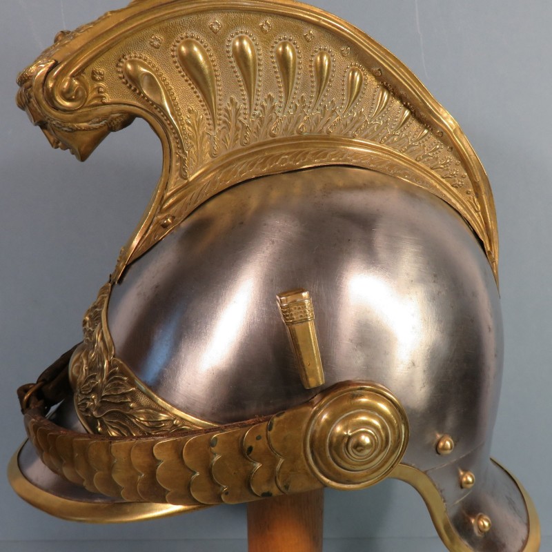 CASQUE DE DRAGON MODELE TROUPE 1874 AVEC SON COUVRE CASQUE CAVALERIE FRANCAISE GUERRE 1914 1918