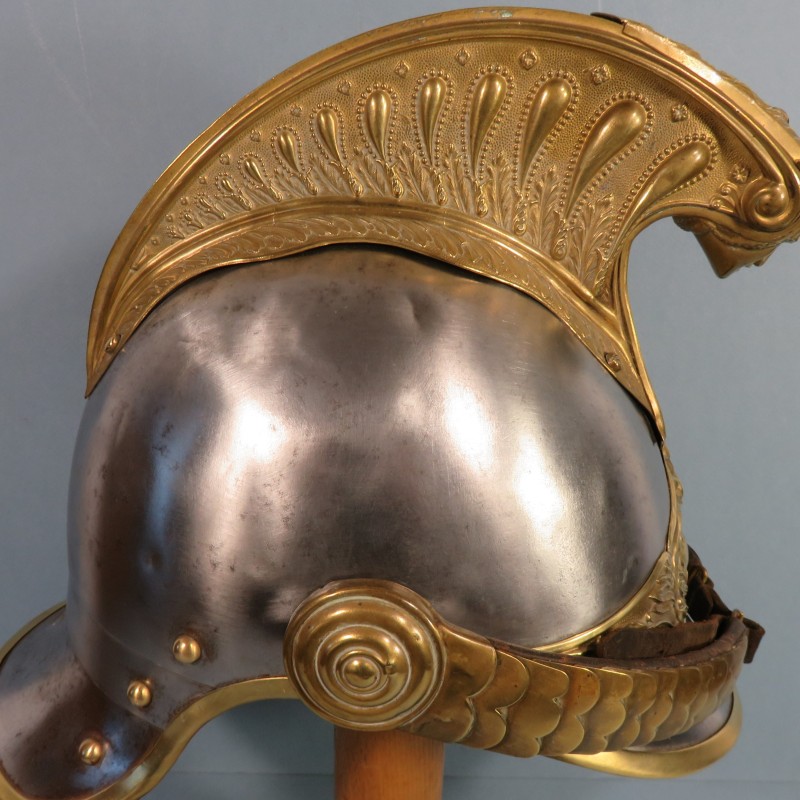 CASQUE DE DRAGON MODELE TROUPE 1874 AVEC SON COUVRE CASQUE CAVALERIE FRANCAISE GUERRE 1914 1918