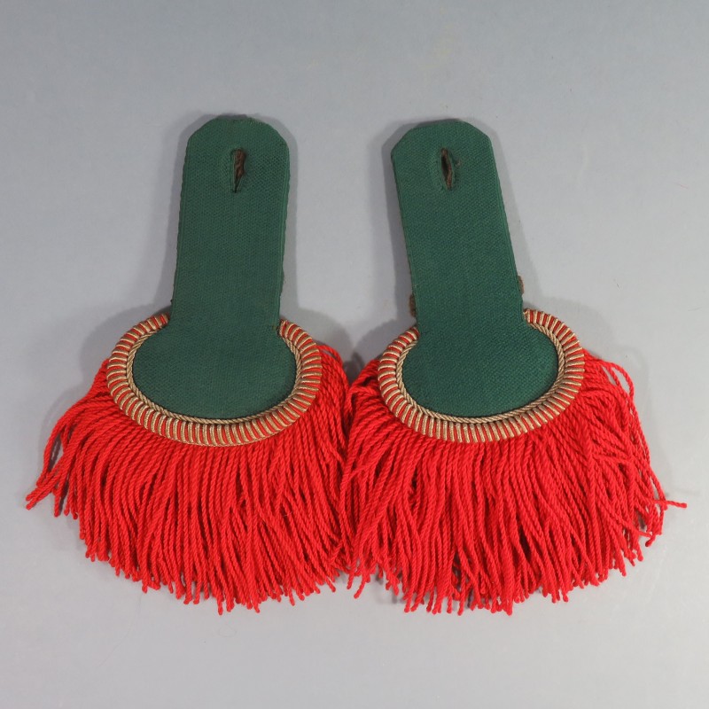 PAIRE D'EPAULETTES DE SOUS OFFICIERS DE CAVALERIE REC LEGION ETRANGERE 1 er REC FABRICATION 1960 - 1980 JBDD2