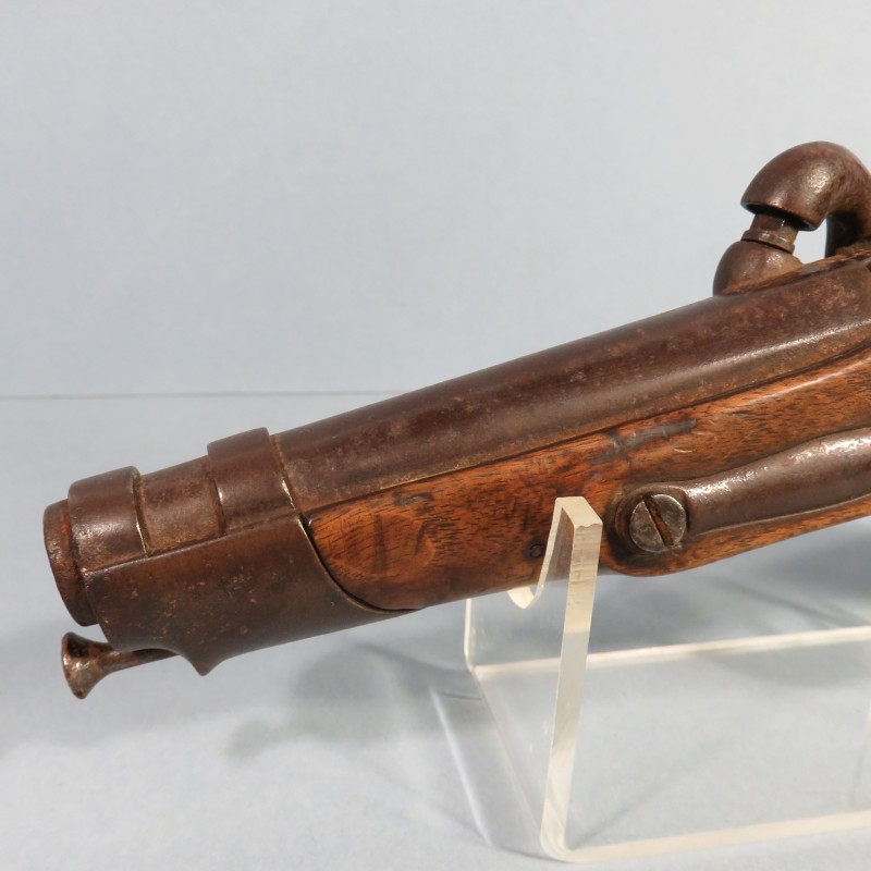 PISTOLET DE GENDARMERIE MODELE AN IX MODIFIE A PERCUSSION A PARTIR DE 1841 DANS SON JUS A RESTAURER