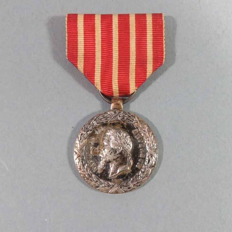 MEDAILLE DE LA CAMPAGNE D'ITALIE NAPOLEON III 1859 SECOND EMPIRE SIGNEE BARRE MAGENTA SOLFERINO