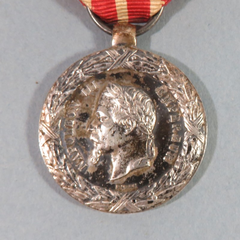 MEDAILLE DE LA CAMPAGNE D'ITALIE NAPOLEON III 1859 SECOND EMPIRE SIGNEE BARRE MAGENTA SOLFERINO