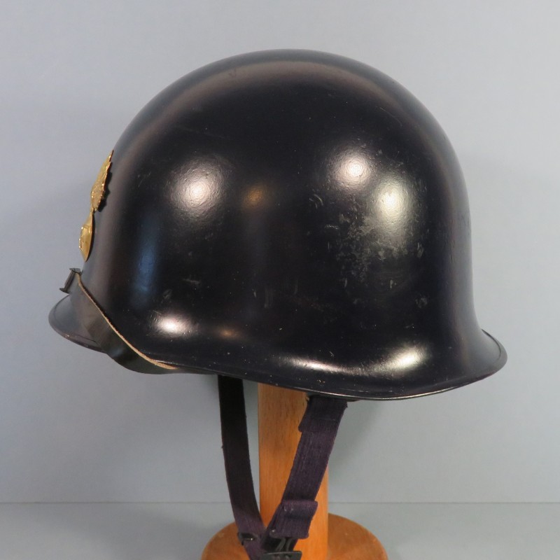 CASQUE DE GENDARMERIE MOBILE MODELE 1951/60 GENDARME LINER DATE 1955 COMPLET FRENCH GUARD HELMET