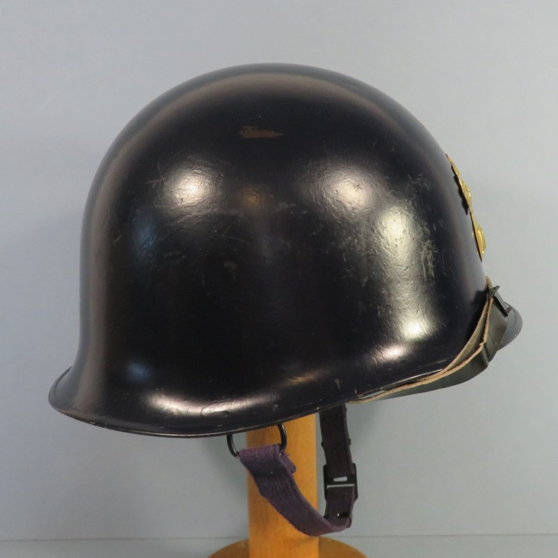 CASQUE DE GENDARMERIE MOBILE MODELE 1951/60 GENDARME LINER DATE 1955 COMPLET FRENCH GUARD HELMET