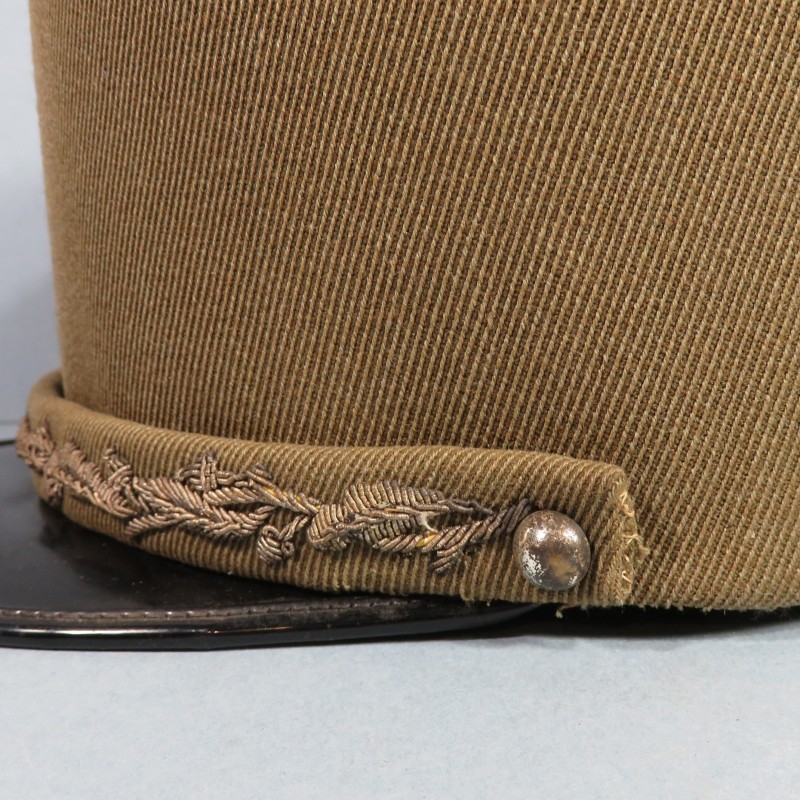 KEPI MODELE 1919 1931 DE GENERAL FABRICANT MARCEL VIDAL A ALGER SANS ETOILE BOUTONS ET JUGULAIRE ARGENT