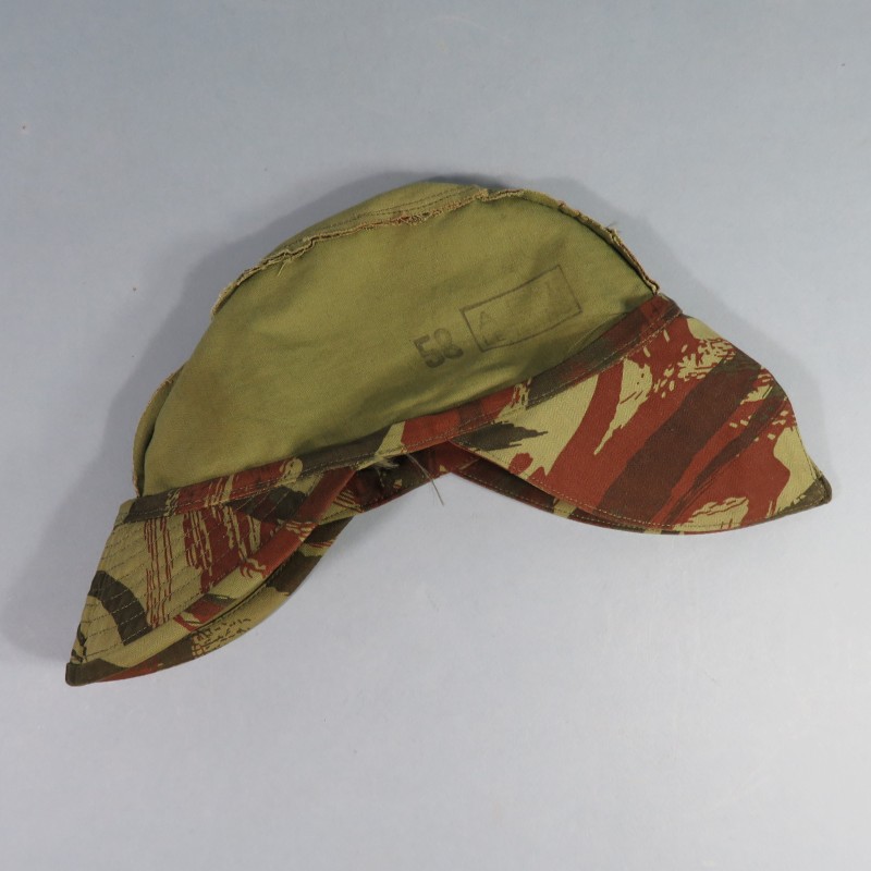 CASQUETTE ALGERIE BIGEARD CAMOUFLAGE LEZARD LIZAR CAMO FABRICATION REGLEMENTAIRE TAILLE 58 POUR TENUE CAMOUFLEE