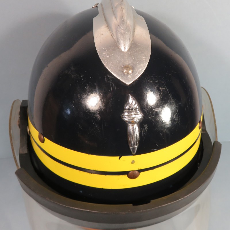 CASQUE FRANCAIS DE CRS POLICE NATIONAL MODELE 1954 UTILISE JUSQUE DANS LES ANNEES 1990 AVEC SA VISIERE