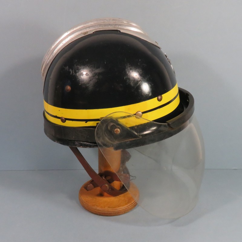 CASQUE FRANCAIS DE CRS POLICE NATIONAL MODELE 1954 UTILISE JUSQUE DANS LES ANNEES 1990 AVEC SA VISIERE