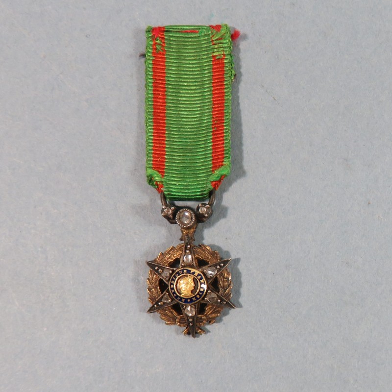 FRANCE REDUCTION DE LA MEDAILLE DE CHEVALIER DE L'ORDRE DU MERITE AGRICOLE FRANCAIS 1883 MINIATURE AVEC BRILLANTS