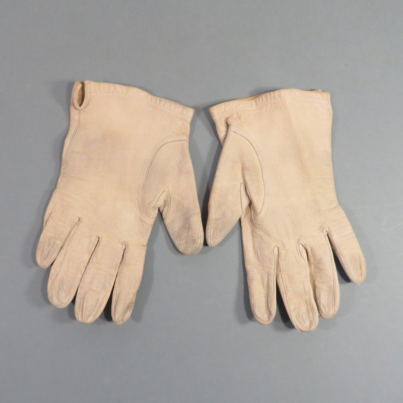 PAIRE DE GANTS EN CUIR BLANC REGLEMENTAIRE TENUE DE SORTIE MILITAIRE GARDE AU DRAPEAU TAILLE 9