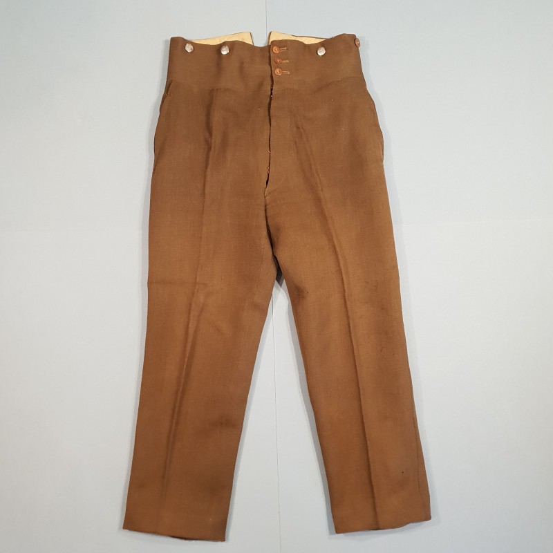 PANTALON SOUS OFFICIERS OU ADJUDANTS MODELE 1921 POUR UNIFORME 1929 OU 1939 SOUTACHE MARRON