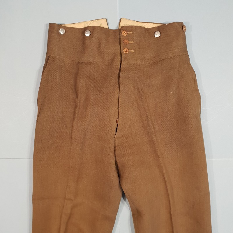 PANTALON SOUS OFFICIERS OU ADJUDANTS MODELE 1921 POUR UNIFORME 1929 OU 1939 SOUTACHE MARRON