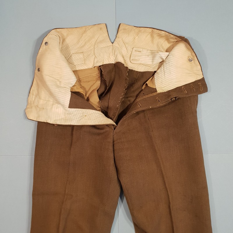 PANTALON SOUS OFFICIERS OU ADJUDANTS MODELE 1921 POUR UNIFORME 1929 OU 1939 SOUTACHE MARRON