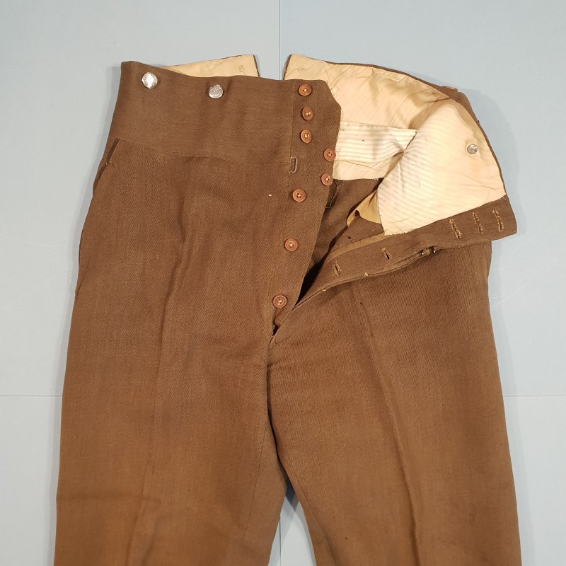 PANTALON SOUS OFFICIERS OU ADJUDANTS MODELE 1921 POUR UNIFORME 1929 OU 1939 SOUTACHE MARRON