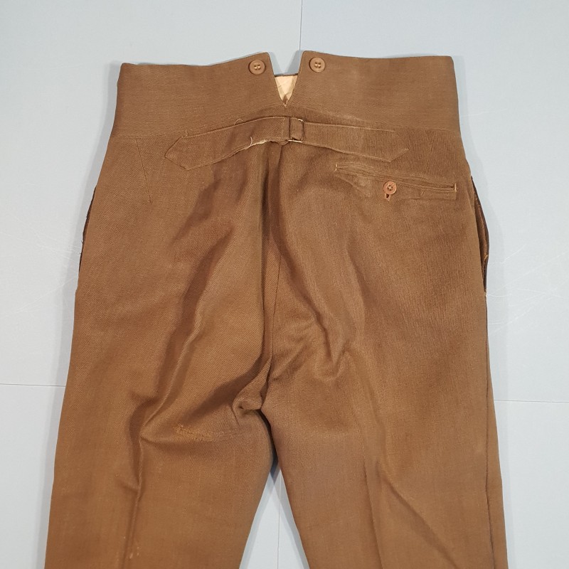 PANTALON SOUS OFFICIERS OU ADJUDANTS MODELE 1921 POUR UNIFORME 1929 OU 1939 SOUTACHE MARRON