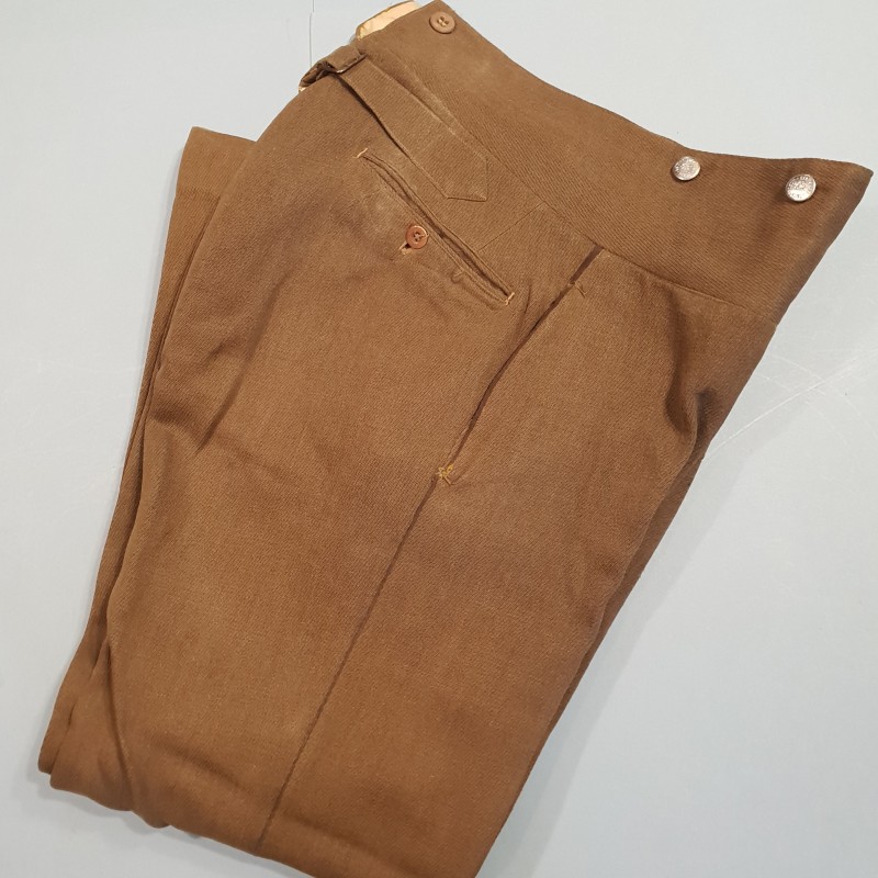 PANTALON SOUS OFFICIERS OU ADJUDANTS MODELE 1921 POUR UNIFORME 1929 OU 1939 SOUTACHE MARRON