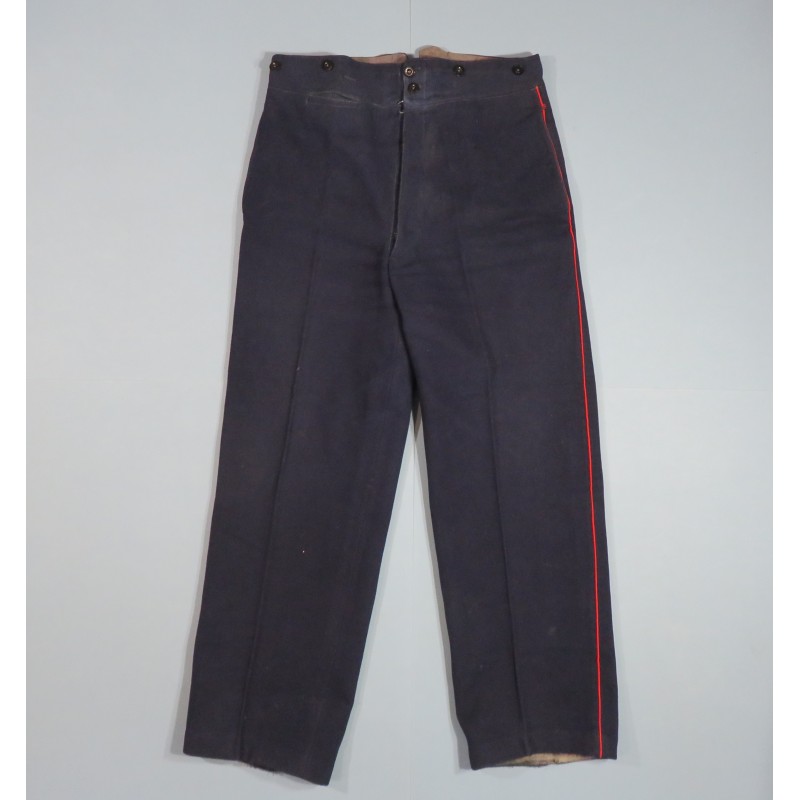 PANTALON TROUPE BLEU A SOUTACHES ROUGE POUR L'INFANTERIE COLONIALE 1900 OU 1931