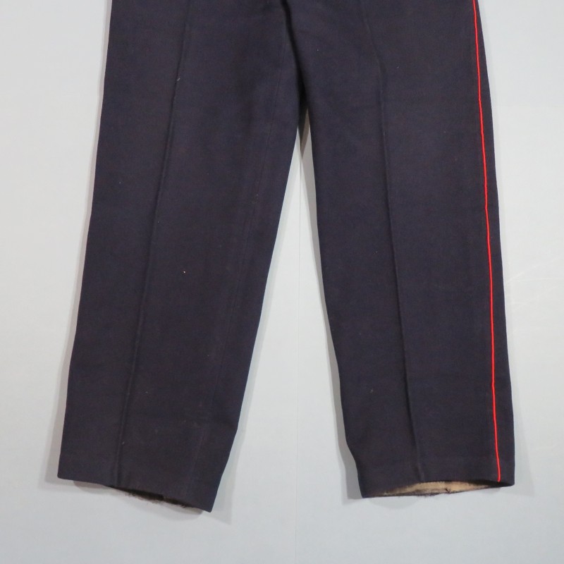 PANTALON TROUPE BLEU A SOUTACHES ROUGE POUR L'INFANTERIE COLONIALE 1900 OU 1931