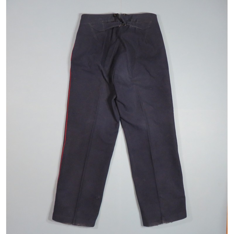 PANTALON TROUPE BLEU A SOUTACHES ROUGE POUR L'INFANTERIE COLONIALE 1900 OU 1931