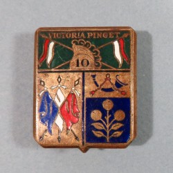 INSIGNE MILITAIRE 10 ème REGIMENT DE DRAGONS FABRICATION 1940 1945 DRAGO PARIS