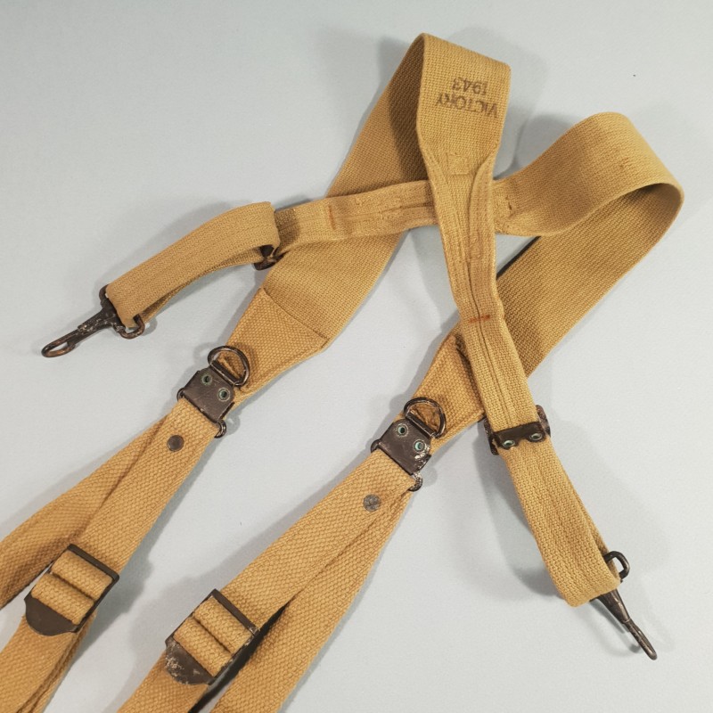 ETAT-UNIS BRELAGE MILITARIA US MODELE 1936 EQUIPEMENT DU GI SUSPENDER FABRICANT VICTORY 1943