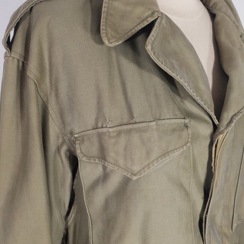 USA VESTE BLOUSON M-43 OU MODELE 1943 JACKET FIELD AVEC ATTENTES POUR INSIGNES ET PLACARD FRANCAIS INDOCHINE ALGERIE