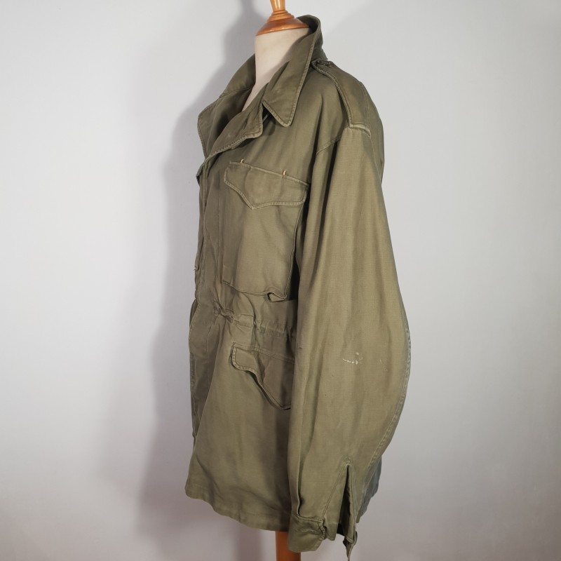 USA VESTE BLOUSON M-43 OU MODELE 1943 JACKET FIELD AVEC ATTENTES POUR INSIGNES ET PLACARD FRANCAIS INDOCHINE ALGERIE