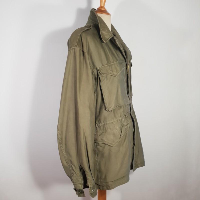 USA VESTE BLOUSON M-43 OU MODELE 1943 JACKET FIELD AVEC ATTENTES POUR INSIGNES ET PLACARD FRANCAIS INDOCHINE ALGERIE