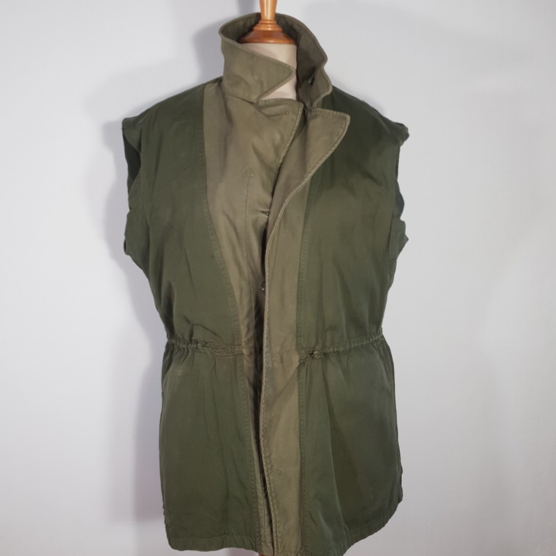 USA VESTE BLOUSON M-43 OU MODELE 1943 JACKET FIELD AVEC ATTENTES POUR INSIGNES ET PLACARD FRANCAIS INDOCHINE ALGERIE