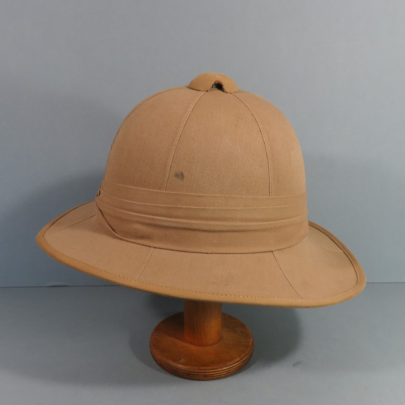 CASQUE ANGLAIS TROPICAL MODELE DE TYPE WOOSLEY ETAT QUASI NEUF DE STOCK BEAU MARQUAGE DATE 1942 BRITISH HELMET WW2