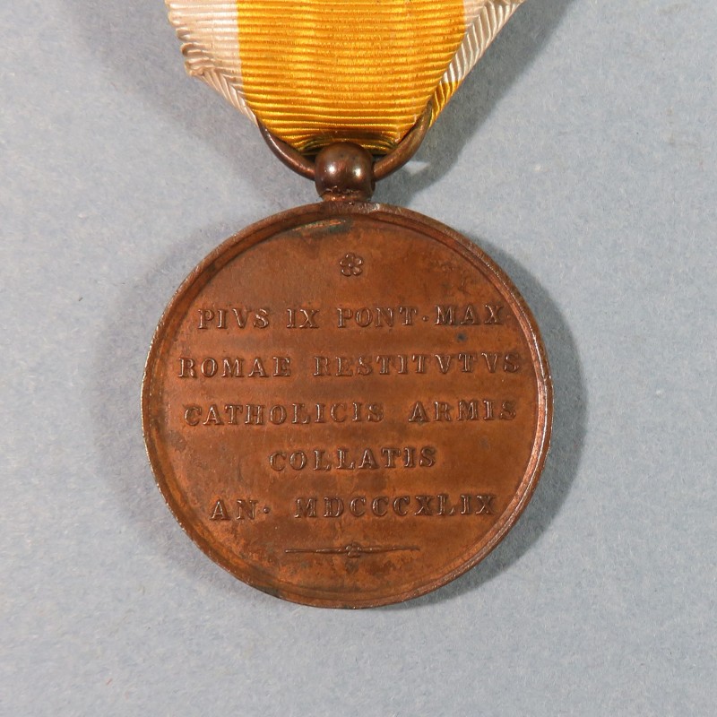 FRANCE MEDAILLE DU SIEGE DE ROME 1849 DEFENSEURS DE ROME NAPOLEON III PRINCE PRESIDENT MODELE AVEC ATTACHE A BOULE