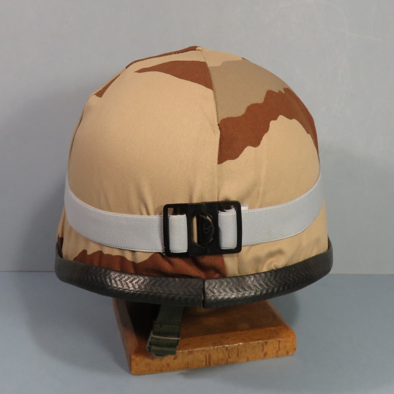 CASQUE F1 CAMOUFLE DAGUET PREMIERE GUERRE DU GOLF 1990 - 1991 COUVRE CASQUE ET LUNETTES BOLLE LEGION ETRANGERE TTA