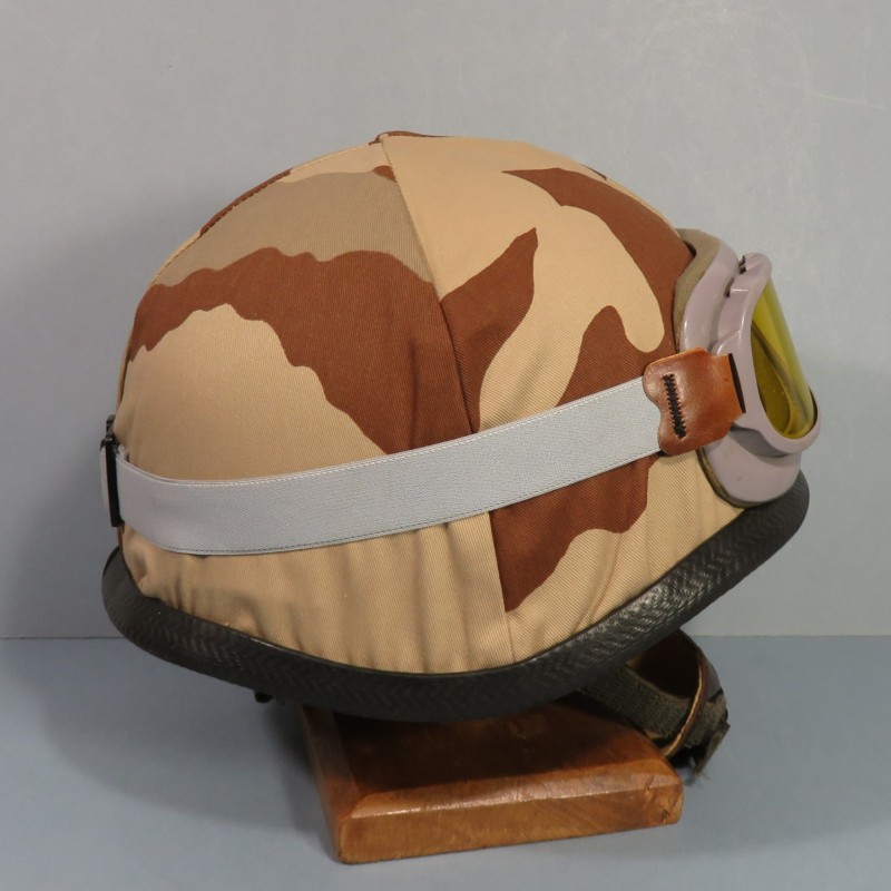 CASQUE F1 CAMOUFLE DAGUET PREMIERE GUERRE DU GOLF 1990 - 1991 COUVRE CASQUE ET LUNETTES BOLLE LEGION ETRANGERE TTA