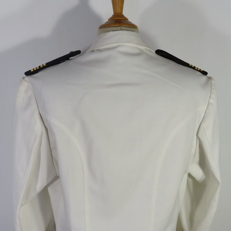 UNIFORME SPENCER ET PANTALON BLANC DE GALA D'OFFICIER CAPITAINE DE VAISSEAU COMMANDANT DE LA MARINE NATIONALE