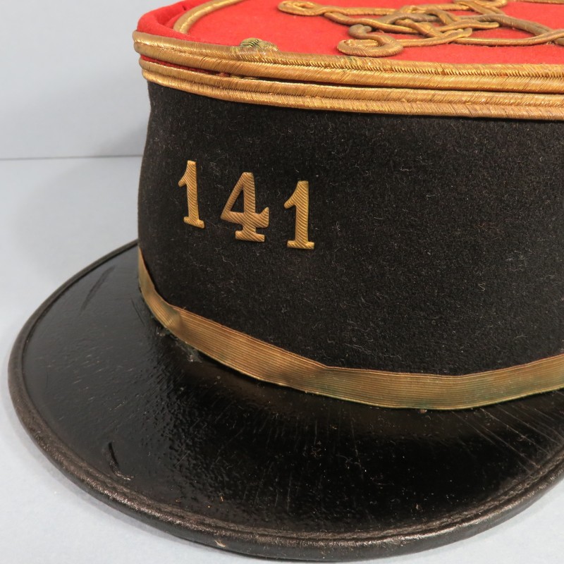 KEPI POLO DE LIEUTENANT DU 141 ème REGIMENT D'INFANTERIE DE LIGNE 1910 - 1920 TAILLE 58