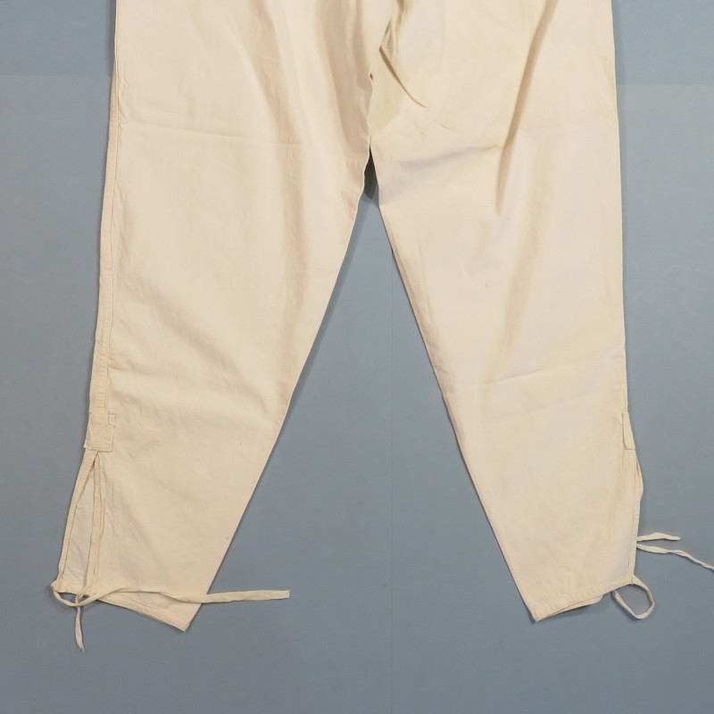 CALECON LONG BLANC REGLEMENTAIRE DATE 1937-38 EQUIPEMENT SOUS-VETEMENTS MILITAIRE CAMPAGNE 1939 1940 EN TOILE DE COTON