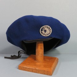 BERET BLEU ROI MODELE 1953 GUERRE INDOCHINE ALGERIE PARACHUTISTE METRO TAP TAILLE 60 INSIGNE DRAGO ROMAINVILLE