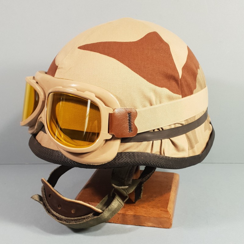 CASQUE F1 CAMOUFLE DAGUET PREMIERE GUERRE DU GOLF 1990 - 1991 COUVRE CASQUE ET LUNETTES BOLLE LEGION ETRANGERE TTA