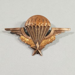 INSIGNE MILITAIRE BREVET PARACHUTISTE NON NUMEROTE FABRICATION NON MARQUEE DECAT ANNEES 1950