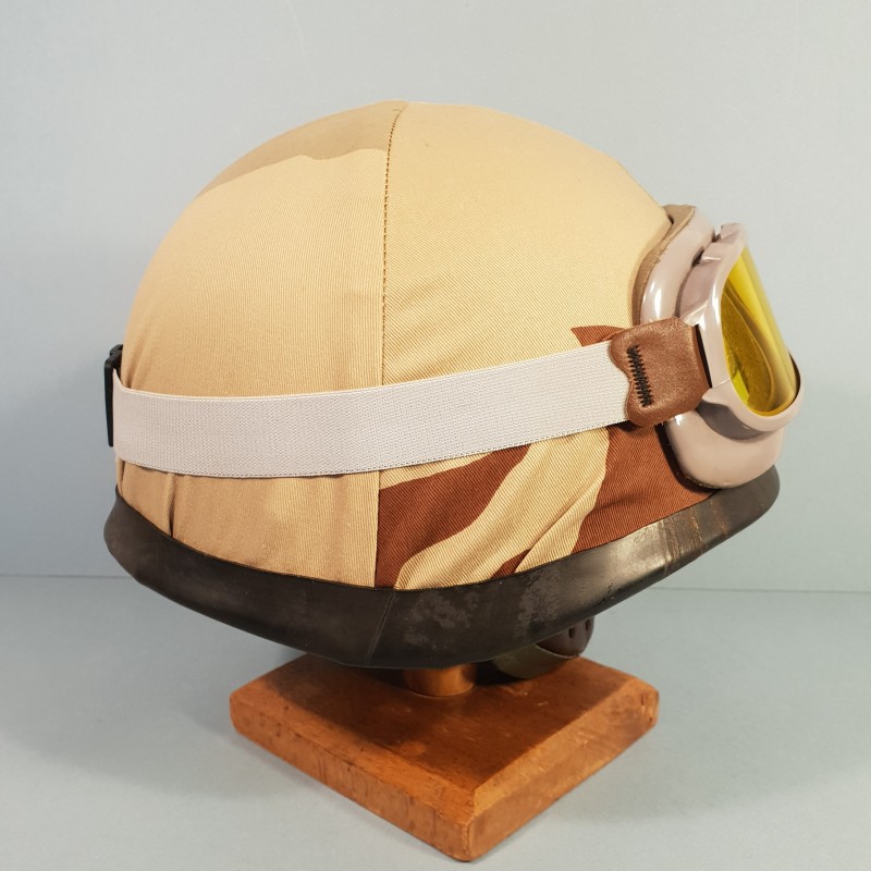 CASQUE F1 CAMOUFLE DAGUET GUERRE DU GOLF 1990 - 1991 COUVRE CASQUE ET LUNETTES BOLLE LEGION ETRANGERE DESERT STROM