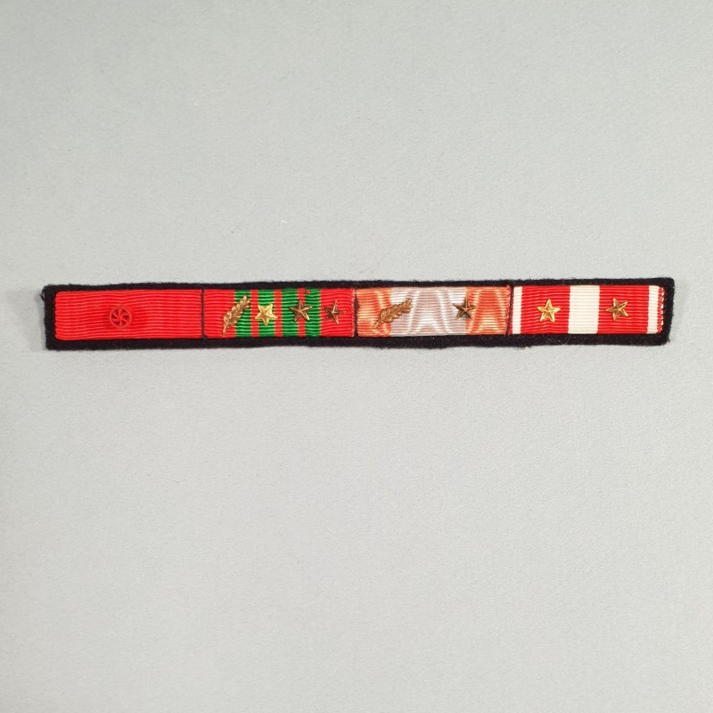 BARRETTE DE RAPPEL D'UN PLACARD DE 4 MEDAILLES D'UN ANCIEN DE LA GUERRE 1939 1945 LEGION D'HONNEUR TOE VALEUR MILITAIRE