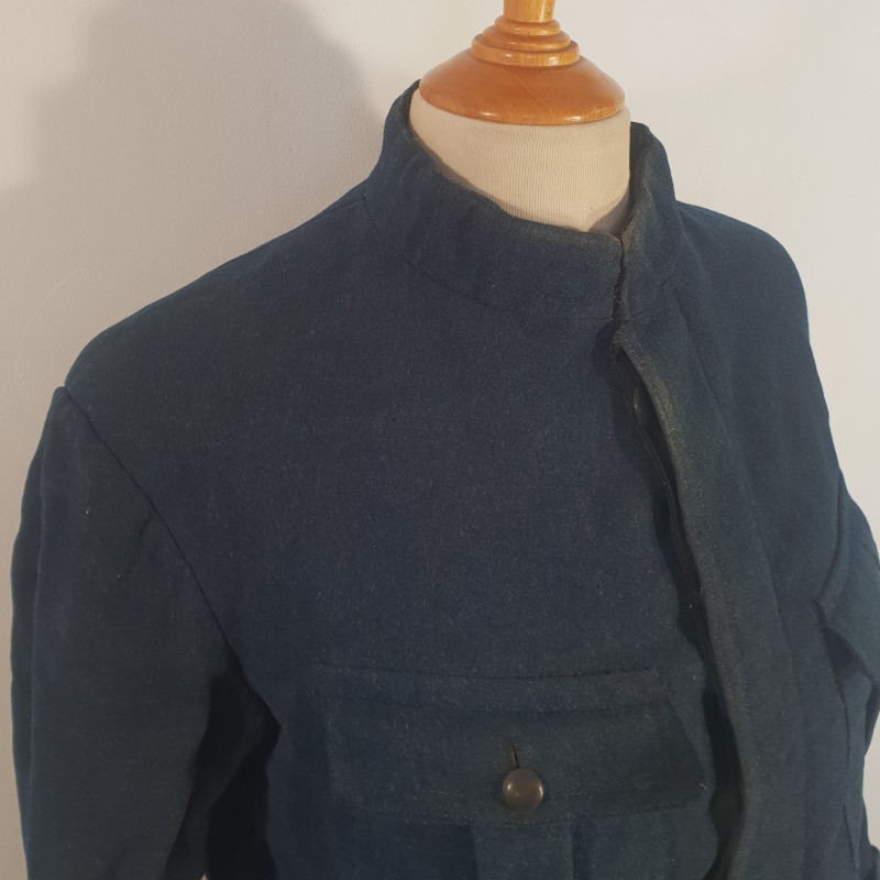 RARE !! VESTE D'UNIFORME OFFICIER OU SOUS OFFICIER MODELE 1913 EN DRAP GRIS DE FER BLEUTE DEBUT DE LA GUERRE 1914 1918