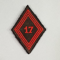 INSIGNE LOSANGE MODELE 1945 DU 17 ème RGP REGIMENT DU GENIE PARACHUTISTE 1950 1960 FOND NOIR TAP