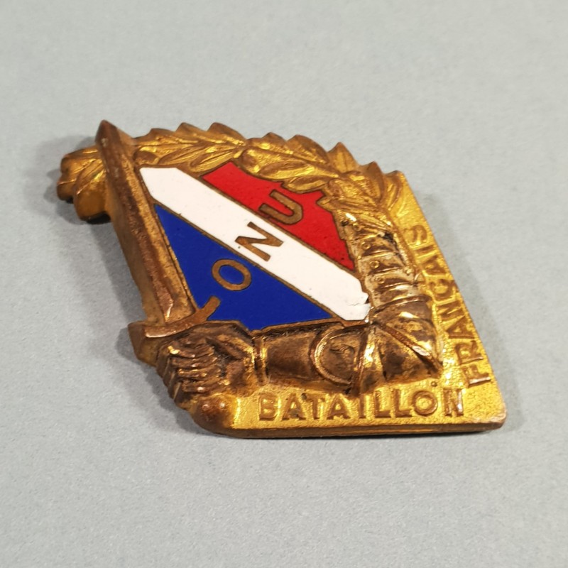 INSIGNE MILITAIRE BATAILLON FRANCAIS DE COREE ONU 1950-1953 PREMIERE FABRICATION ARTHUS BERTRAND NON MATRICULEE