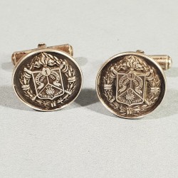 BOUTONS DE MANCHETTE DU 1 er REC REGIMENT ETRANGER DE CAVALERIE SOUVENIR DE NOEL 1984 EN ARGENT POINCONNES