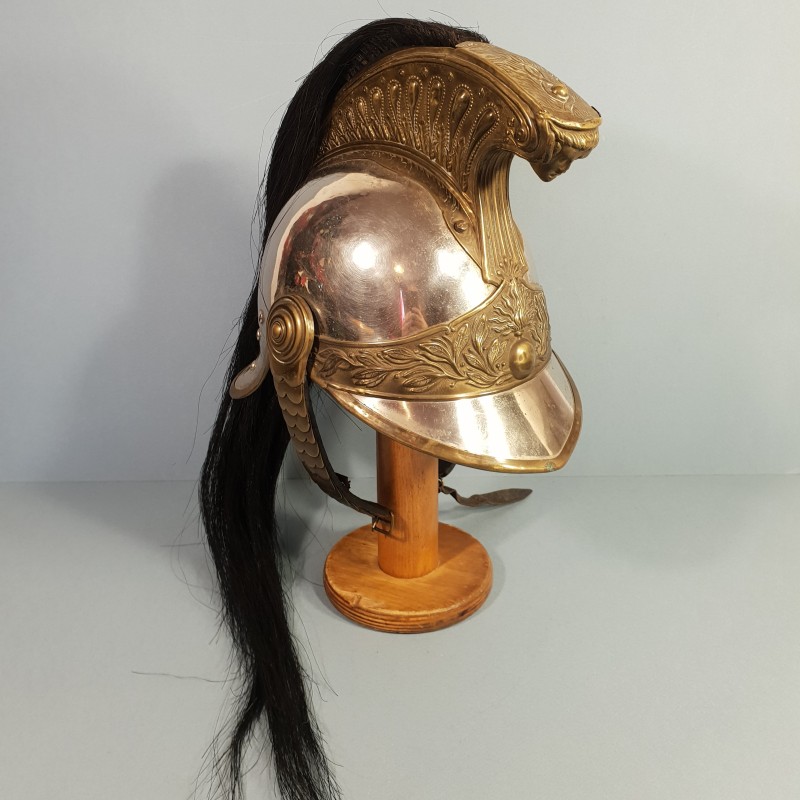 CASQUE DE DRAGON MODELE TROUPE 1874 AVEC SON COUVRE CASQUE CAVALERIE FRANCAISE GUERRE 1914 1918