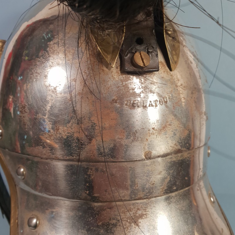 CASQUE DE DRAGON MODELE TROUPE 1874 AVEC SON COUVRE CASQUE CAVALERIE FRANCAISE GUERRE 1914 1918