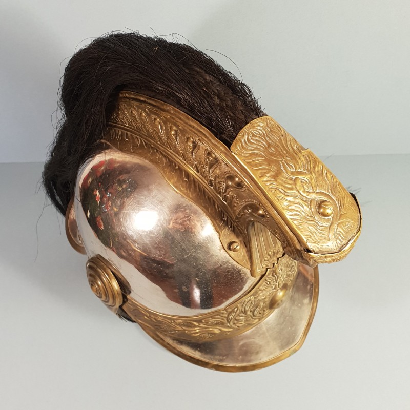 CASQUE DE DRAGON MODELE TROUPE 1874 AVEC SON COUVRE CASQUE CAVALERIE FRANCAISE GUERRE 1914 1918