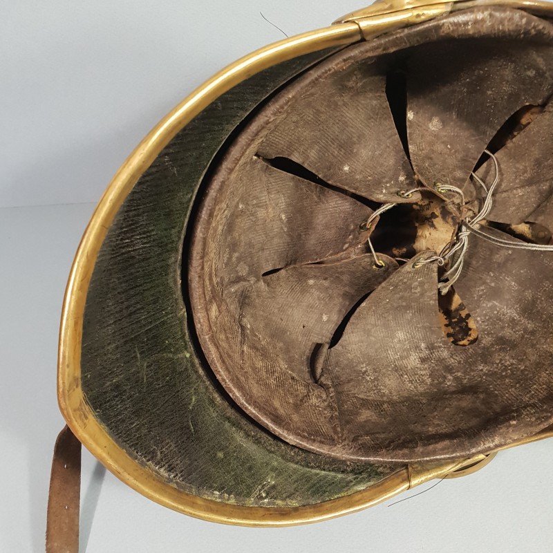 CASQUE DE DRAGON MODELE TROUPE 1874 AVEC SON COUVRE CASQUE CAVALERIE FRANCAISE GUERRE 1914 1918